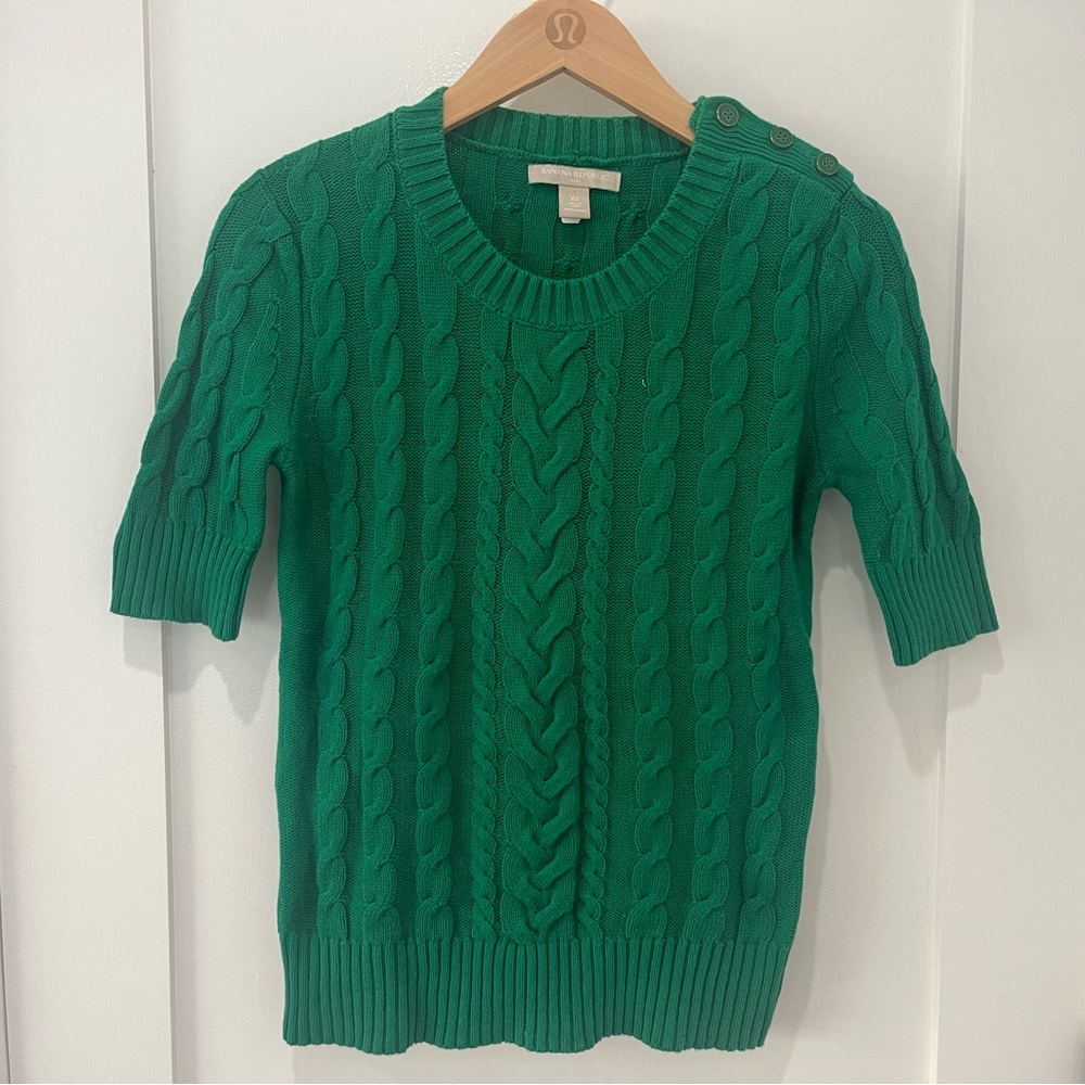 Banana Republic Cable Knit Short Sleeve Sweater